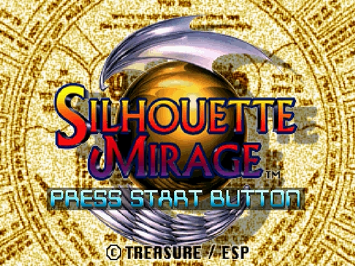 Silhouette Mirage title screen for Sega Saturn